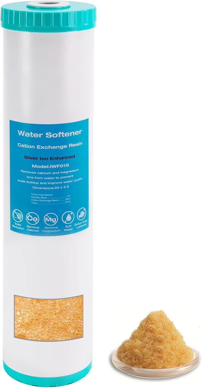 H&G Lifestyles 20 x 4.5 Whole House Water Softener Filter, Ion Exchange Filter Replacement Cartridge,Remove Calcium Magnesium,Prevent Scale Build-up,for Any 20