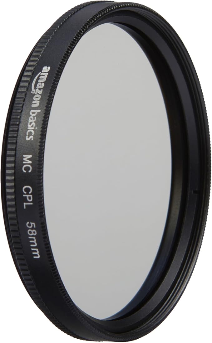 Amazon Basics Circular Polarizer Camera Lens Filter - 58 mm