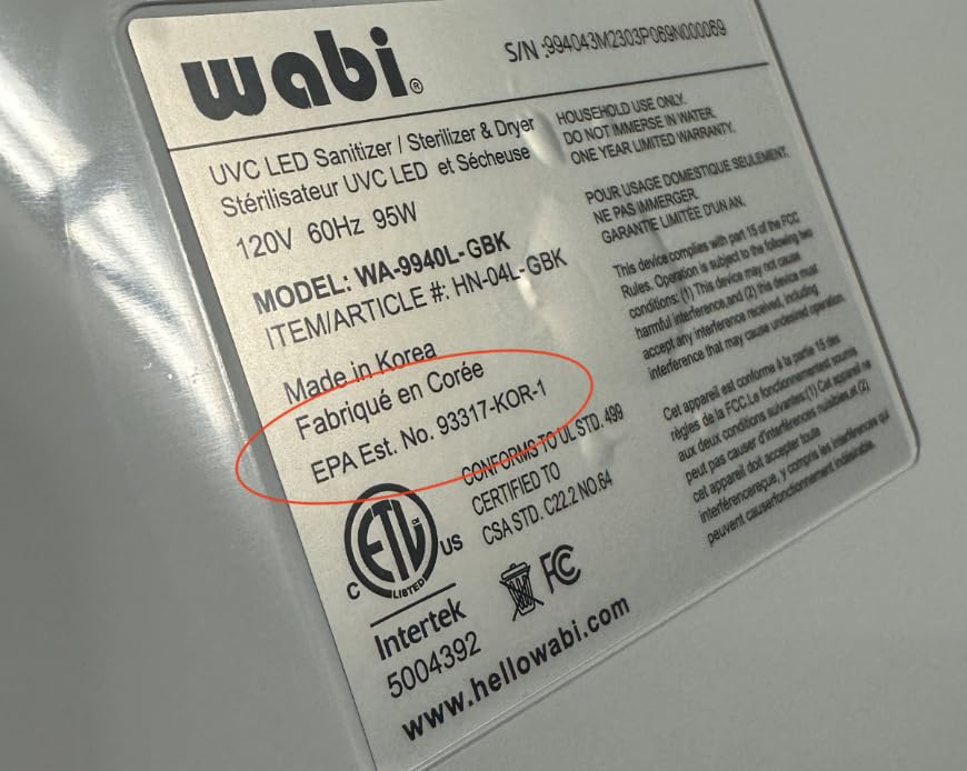 Wabi UVC LED Sanitizer & Dryer Ultra