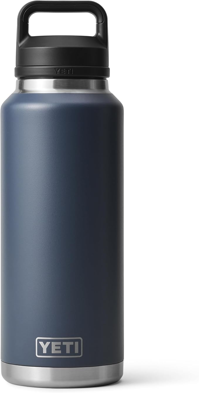 YETI Rambler 46 oz Bottle, Leakproof, Vacuum Insulated, Stainless Steel with Chug Cap, Navy