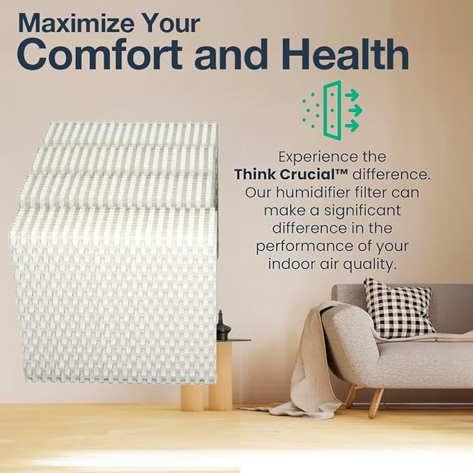 Think Crucial Replacement Humidifier Filters Compatible With Kenmore or Emerson Wick Filters Parts HDC 12, 14911 For Models 758.299751C, 758.299752C, 758.299870 (8 Pack)