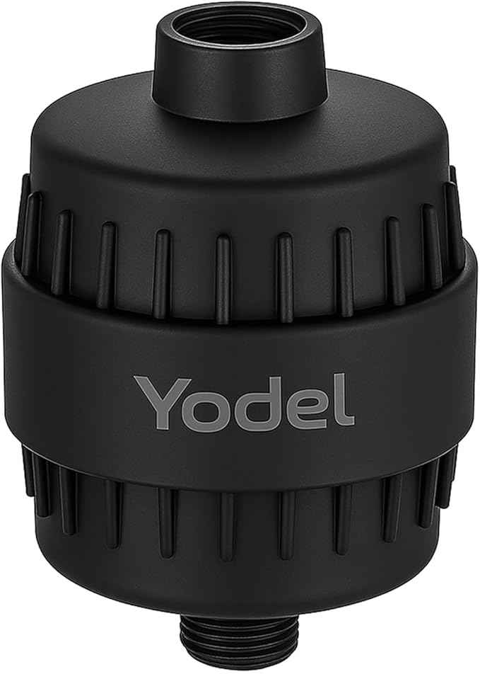 Yodel Shower Filter Matte Black - Shower Head Filter for Hard Water - Water Softener to Remove Chlorine and Fluoride,Improve Hair and Skin Condition