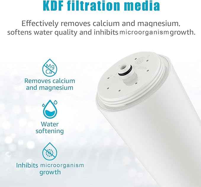 AQ-4125 Shower Water Filter, Compatible with Aquasana AQ-4125、AQ-4100、 AQ-4100NSH、 AQ-4105, with Advanced KDF Filtration Material, Filters Over 90% of Chlorine.