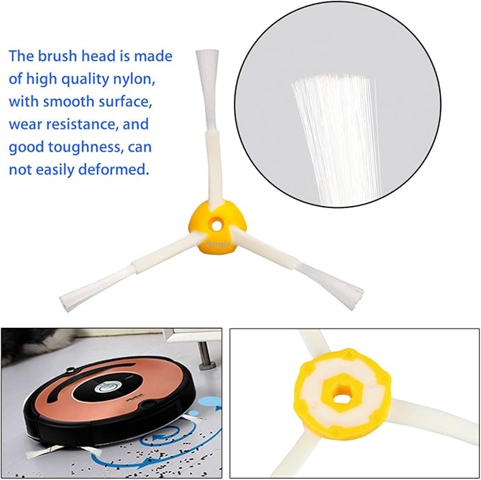 694 3-Armed Side Brush for i-Robot Roomba, 10 Pieces Replacement Accessories Parts for Roomba 650 690 614 550 760 780 (500 600 700 Series) Vacuum - AquaVibe