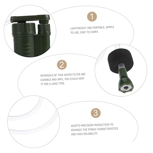 1pc Portable Emergency Water Filter Pump Compact Water Purifier for Camping Hiking and Survival Durable Materials Lightweight Design for