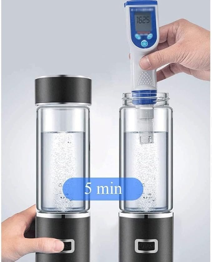 350ML Portable Hydrogen Rich Water Bottle Rechargeable Ionized Water Generator Hydrogen Water Maker Antioxidant Glass Health Care Cup