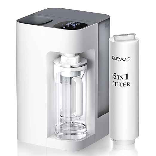 [Smart] Reverse Osmosis Water Filter Countertop,Ph+ & 6-Stage RO Water Filtration System-Alkaline Remineralization,4:1 Pure to Drain,40oz Auto-Fill & Stop Glass Carefe,No Installation Required(White)