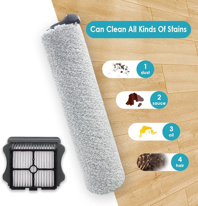 Brush Roller for Tineco Floor ONE S5 Steam Vacuum Cleaner Replacement HEPA Filter Vacuum All-in-one - AquaVibe