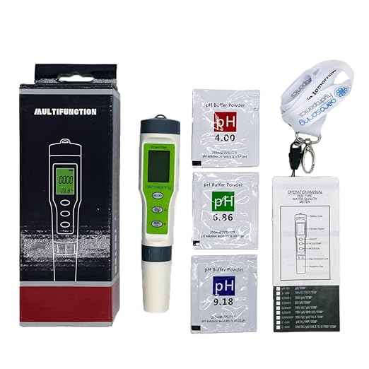 3-in-1 Waterproof Multifunction Digital Meter, Measures Electrical Conductivity (EC), pH and Temperature Functions Specially Designed for Hydroponic Systems