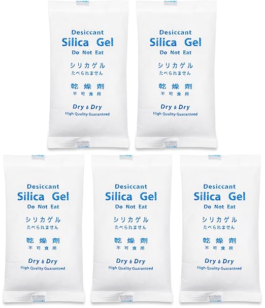 Dry & Dry 500 Gram [5 Packets] Silica Gel Packets Desiccants, Silica Packets - Rechargeable Silica Gel Packs, Desiccants Packets, Silica Gel