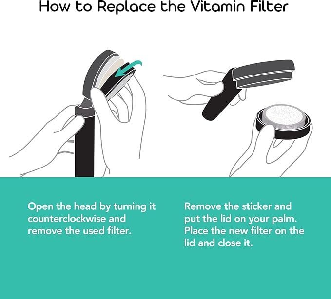 Vitamin C Filter for Barumi Pluo Handheld Showerhead - Lavender | 3-Pack, Pure Vitamin C, Moisturizes Skin and Hair, Removes Chlorine and Impurities from Tap Water, Filters Rust, Easy Installation
