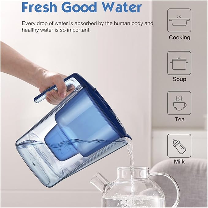Water Purifier 3.6L Water Purifier Activated Carbon Filter Kitchen Water Purifier Household Water Tank (Color : 3.6L Blue)