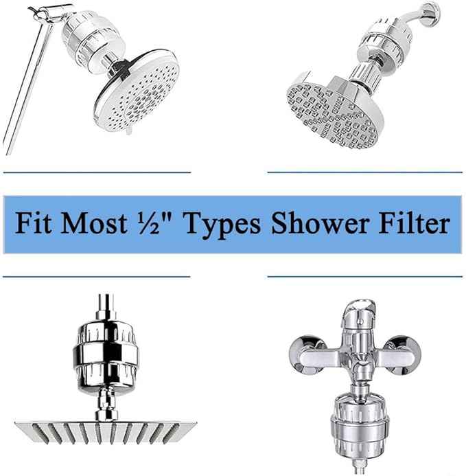 2PCS Shower Filter Replacement Cartridge for Aqua Bliss SF100 SF220,15 Stage Shower Filter for Hard Water Chlorine Reducing Shower Water Head Filter Cartridge,High Output Revitalizing Shower Filter