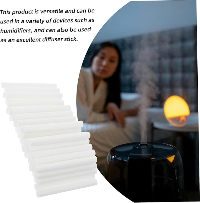 50pcs Humidifier Replacement Filter Sticks Absorbent Cotton Diffuser Wands for Essential Oils Compatible with Various Models White - AquaVibe