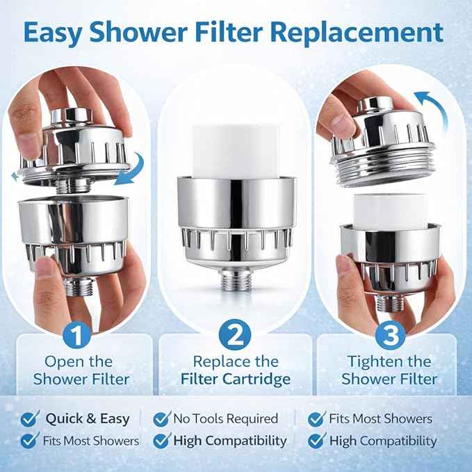 Boostar Shower Filter Replacement Cartridge – High Output 2-Pack, Compatible with SF100 & SF220 Shower Filters, Reduces Chlorine & Chemicals, Restores pH Balance, Improves Skin, Hair & Nails