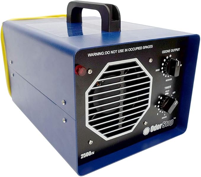 OdorStop OS2500UV Professional Grade Ozone Generator Ionizer for Areas of 2500 Square Feet+, For Deodorizing and Purifying Medium Size Areas Such as Hotel Rooms, Offices, and Basements