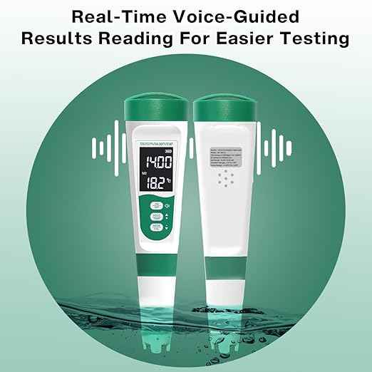 AQUSOFT 5-in-1 Digital PH Meter with Voice Function | High Accuracy PH,TDS,EC,Salinity & Temp Pen | Waterproof & Rechargeable PH Meter for Swimming Pools,Aquariums & Hydroponics | Fast Water Tester
