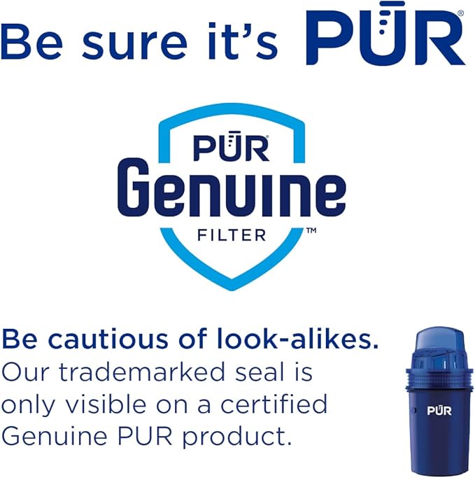 PUR 7-Cup Water Filter Pitcher, Cleaner, Great-Tasting Water, Dishwasher Safe, Powerful, Faster Filtration, LockFit Cap Design - White (Pack of 2)