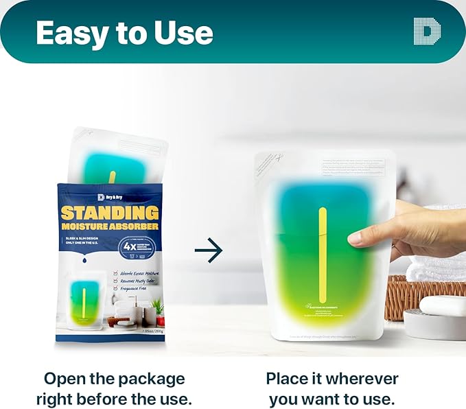 Dry & Dry [35 Packs Standing Moisture Absorbers to Control Excess Moisture for Basement, Closets, Bathrooms, Laundry Rooms - Moisture Absorbers Moisture Absorber - AquaVibe