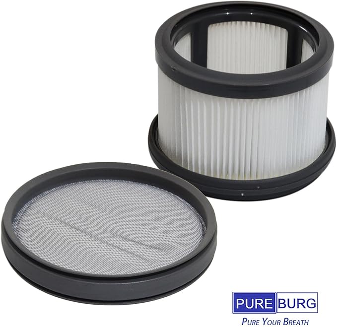 PUREBURG Replacement Filter Kit Compatible with Dreametech T10 T20 T30 & XIAOMI G9 G10 Handheld Cordless Vacuum Cleaner,2 x Center filter + 4 x Pre-Filter Washable - AquaVibe