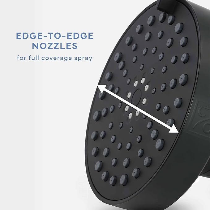 SEVENTY 4-Setting Filtered Shower Head with Shower Filter in Matte Black – Helps Reduce Chlorine and Impurities for Healthier Hair, Skin and Scalp, Easy to Install (Model 12157)