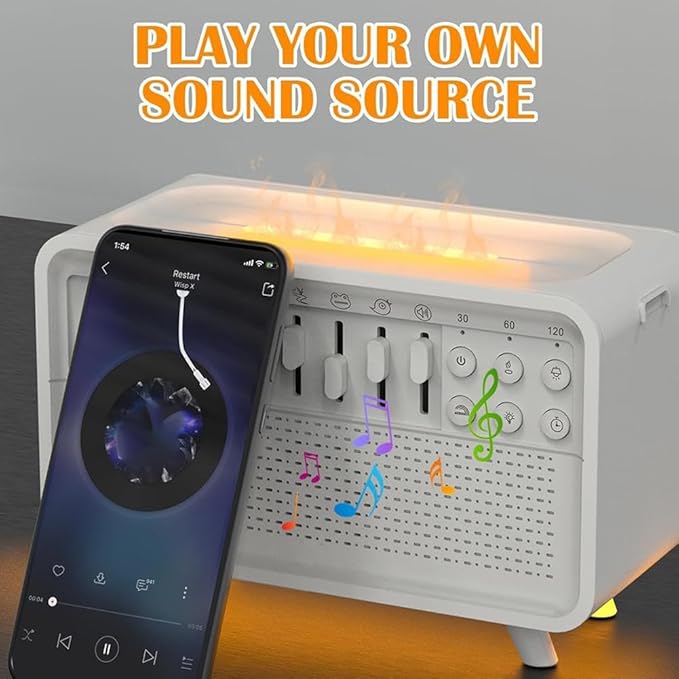 4 in 1 White Noise Night Light Humidifier with Sound Machine, 8 Ambient Sounds, Aromatherapy Humidifier for Sleep Meditation Work Yoga