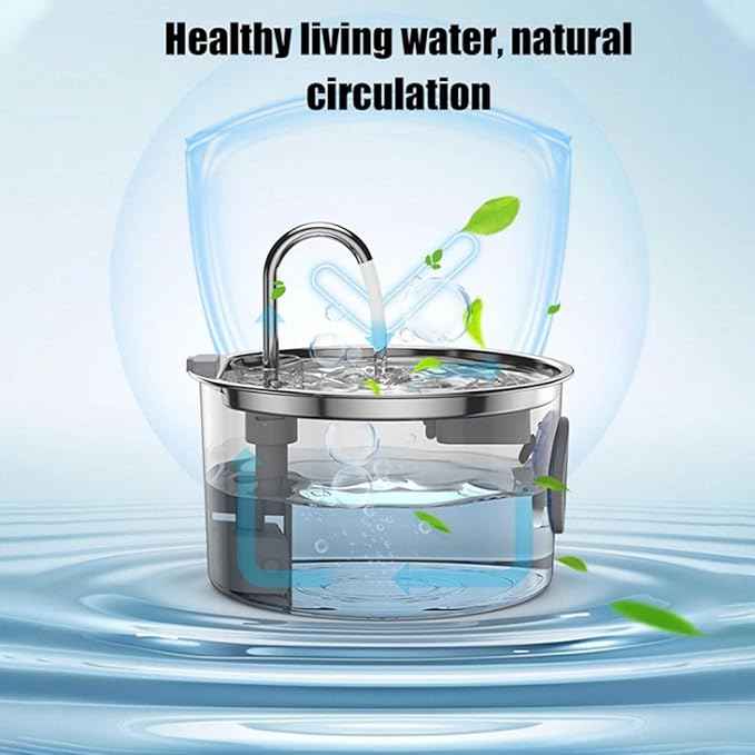Dog Water Bowl, 108oz/3.2l Cat Fountain for Drinking - Pet Water Fountain Inside-Automatic DogWatering Dispenser Bowl, Whisper Quiet, Let Your Pet Enjoy a Healthier Life (8+4 Filter Element)