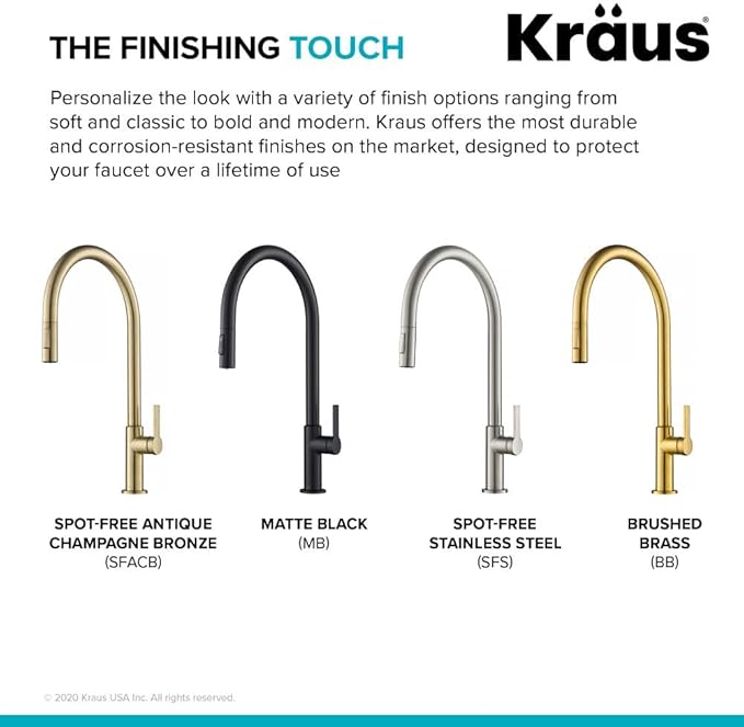 KRAUS Oletto High-Arc Single Handle Pull-Down Kitchen Faucet in Matte Black, KPF-2821MB
