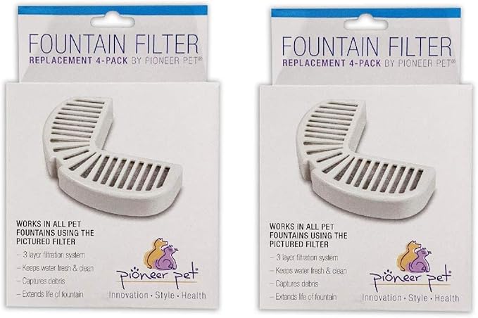 Pioneer Pet Watering Fountain Filter Replacement for Pets - 8 Pack Filters
