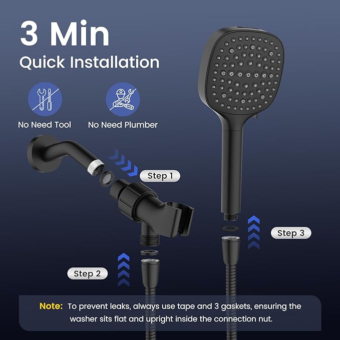 Filtered Shower Head with Handheld, High Pressure 7 Spray Showerhead with Filters, Detachable Shower Heads, Water Softener Filters for Hard Water - Remove Chlorine