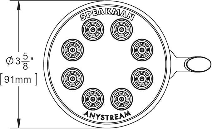 Speakman S-2251-PN Signature Icon Anystream High Pressure Adjustable Solid Brass Shower Head, Polished Nickel