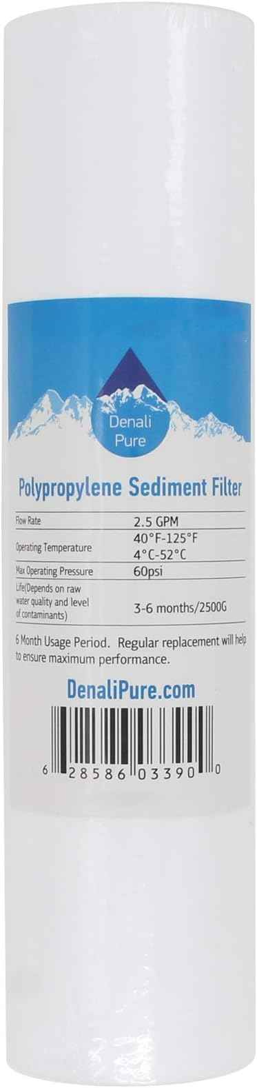 2 Boxes of Replacement for iSpring RCC7AK Polypropylene Sediment Filter - Universal 10-inch 5-Micron Cartridge Compatible with iSpring 123Filter 6-stage 75GPD Reverse Osmosis ALKALINE PH System