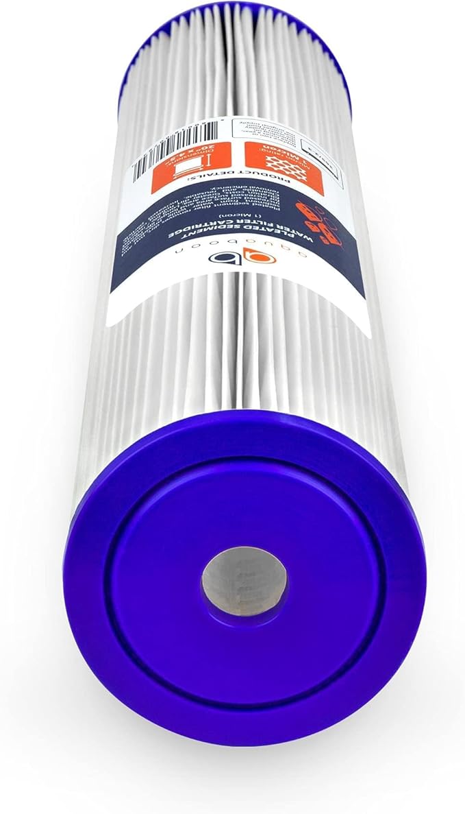 Aquaboon 1 Micron Whole House Pleated Sediment Water Filter Cartridge 20x4.5 Well Filter Replacement Compatible with ECP5-20BB, SPC-45-1005, 4 Pack