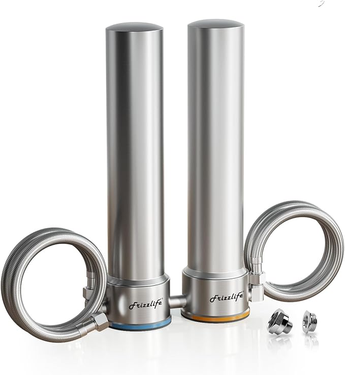 Frizzlife UDS99 Under Sink Water Filter System, 8-Stage Direct Connect Water Filtration, 0.5 Micron Reduce 99.99% Lead, Chlorine, Heavy Metals, Bad Taste, NSF 42 Certified Elements, Stainless Steel
