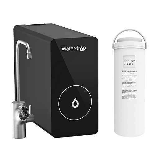 Waterdrop D6 Reverse Osmosis Water Filter with WD-D6RF Replacement Filter, 600 GPD Reverse Osmosis System, 2:1 Pure to Drain, Under Sink Tankless RO Water Filter System, Easy Installation, Reduce PFAS