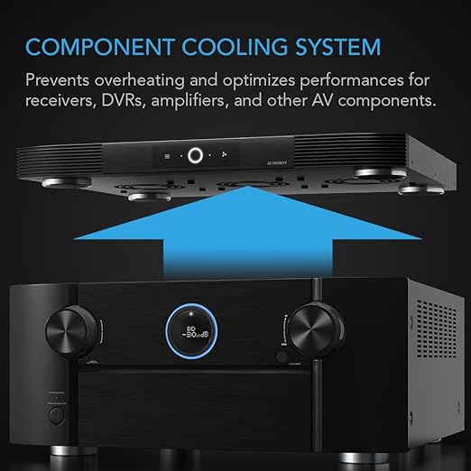 AC Infinity AIRCOM S9, Quiet Cooling Fan System 17" Top-Exhaust for Receivers, Amps, DVR, AV Cabinet Components