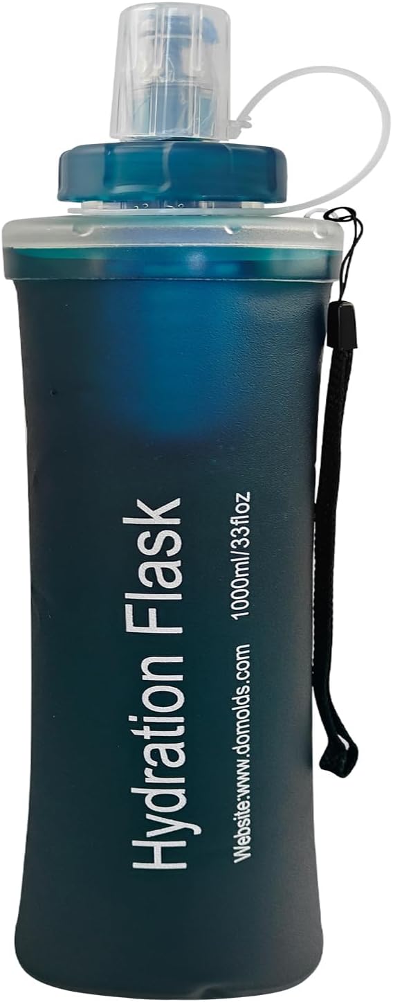 1L Soft Flask with Water Filter for Hiking, Camping & Travel - Collapsible TPU Water Bottle, 0.1 Micrometer Hollow Fiber Membrane for Clearer, Better Tasting Outdoor Water