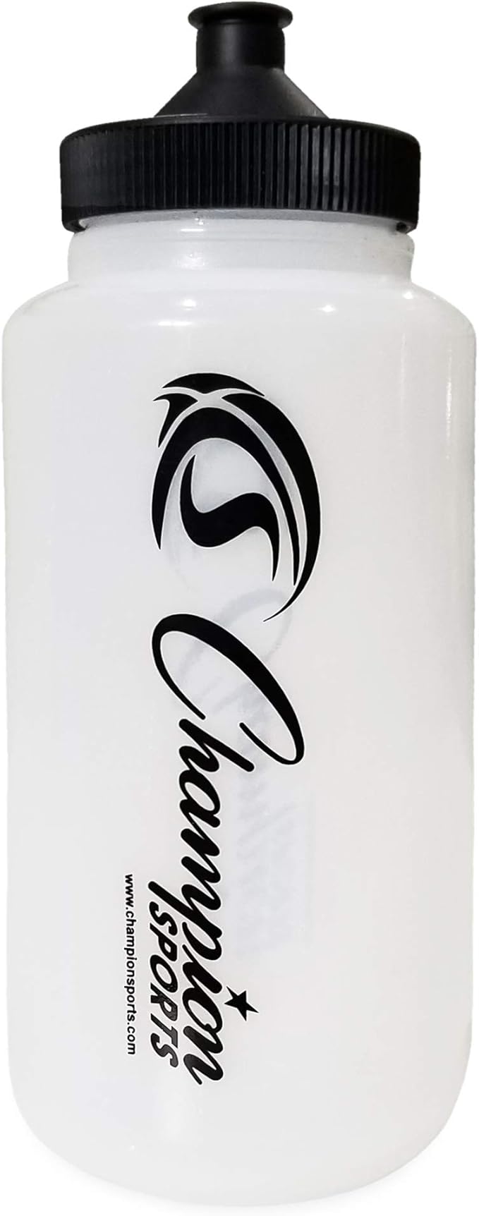 Champion Sports Plastic Water Bottle Set, Quart, Black