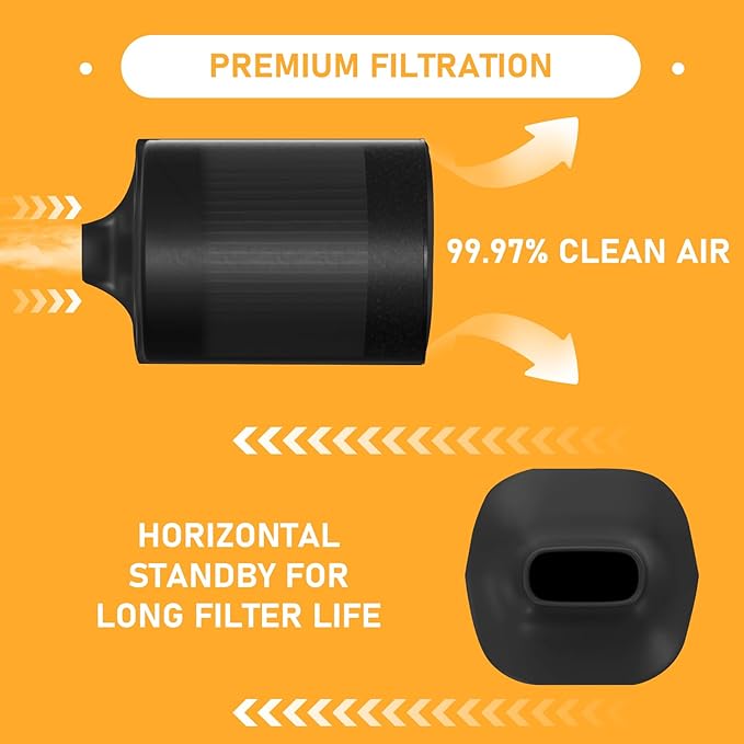 4 Pcs Replacement Filter Cartridges Only Compatible with Smoke Trap Personal Air Filter, with Activated Coconut Carbon Filter to Filter Smell, Long Lasting 500+ Exhales