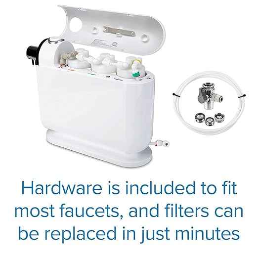 Brondell H630 Cypress Countertop Water Filter System for Kitchen Sinks, Three-Stage Filtration System and Dispenser Attaches to Faucet, White