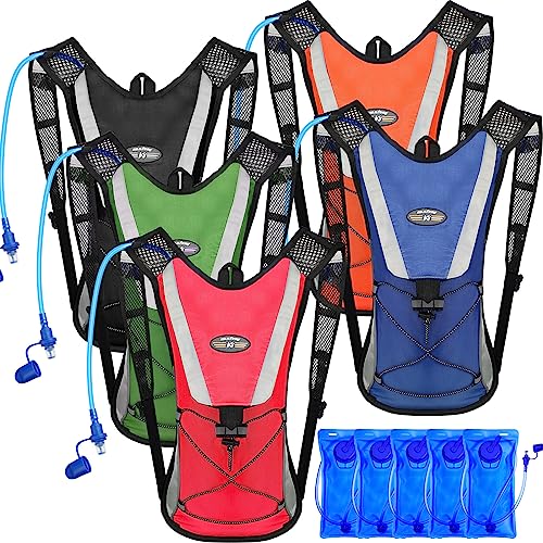 5 Pcs Hydration Backpack Pack with 5 Pcs 2l Water Bladder Lightweight Water Backpack for Men Women Running Cycling Biking Climbing Hiking
