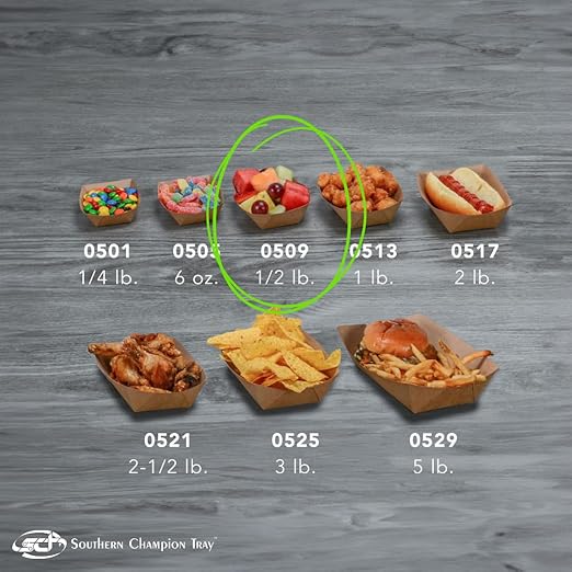 Southern Champion Tray 0509 #50 ECO Kraft Paperboard Food Tray, 1/2 lb Capacity (Case of 1000)
