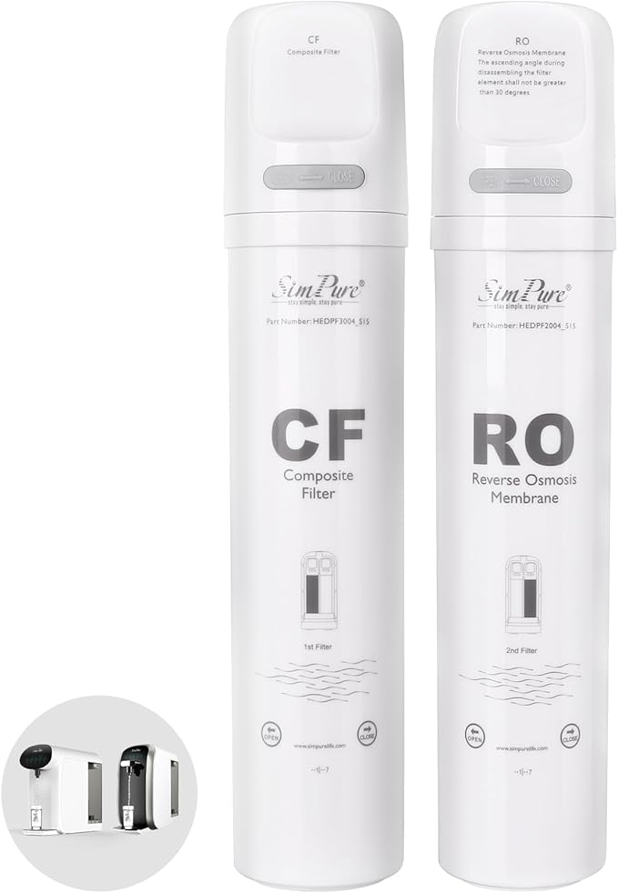SimPure Y7/Y7P Series 6-Month Replacement Cartridge Pack Set for SimPure Y7, Y7P-W, Y7P-BW (1*CF Filter + 1*RO Filter)