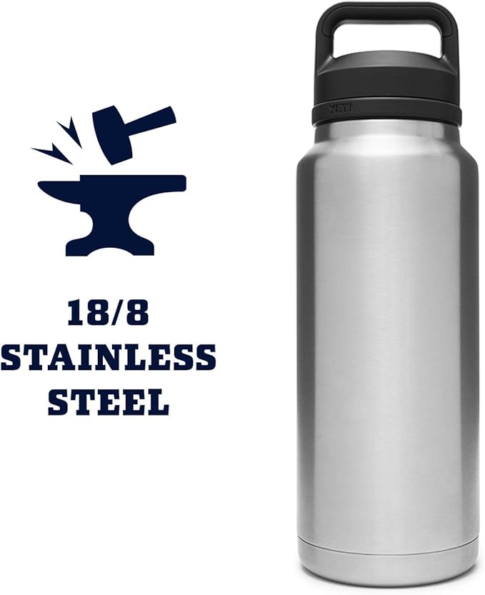YETI Rambler 36 oz Bottle, Vacuum Insulated, Leakproof, Stainless Steel with Chug Cap