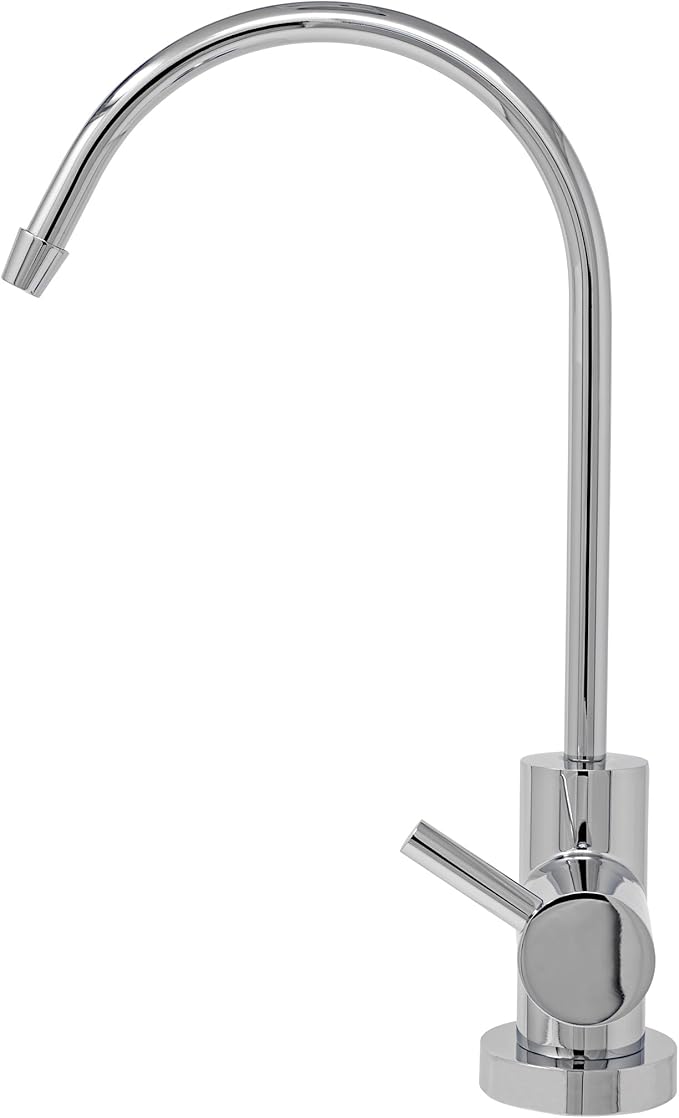Non Air Gap RO Water Filtration System Water Dispenser Spout (Chrome). Euro Style with Faucet Wrench NSF Certified.