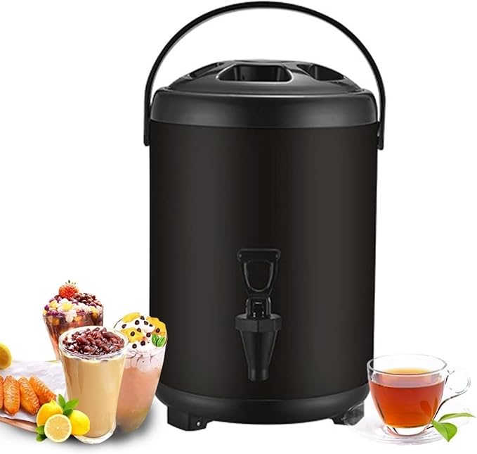 Urn Boiler Hot and Cold Water Dispenser Stainless Steel Tea Hot Water Bottle with Faucet Portable Handle Large Capacity Sealing (B 12L)