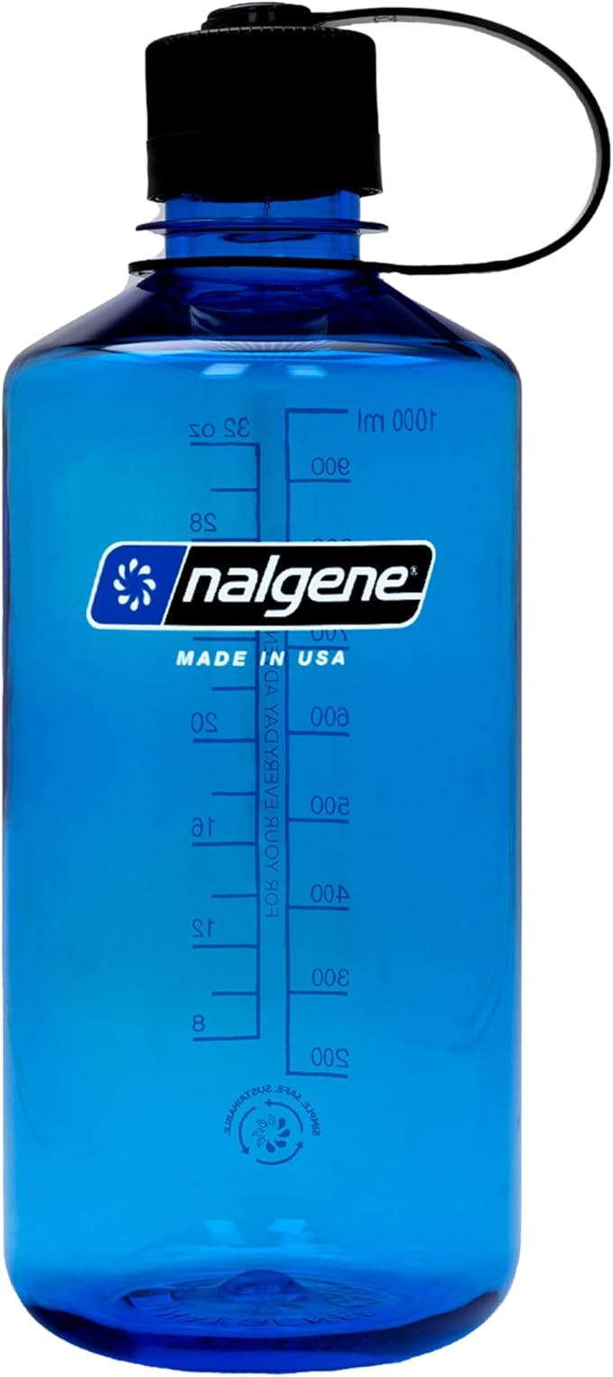 Nalgene 32 oz Narrow Mouth Water Bottle | BPA-Free, Durable & Leak Proof, Lightweight Bottle for Gym, Office & Travel, Slate Blue