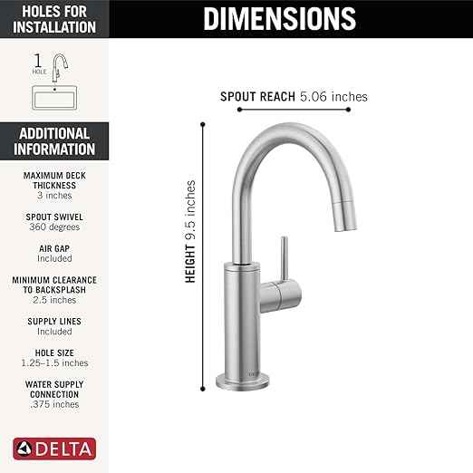 Delta Faucet Clarifi Under Sink Reverse Osmosis Water Filter System with Arctic Stainless Beverage Dispenser Faucet