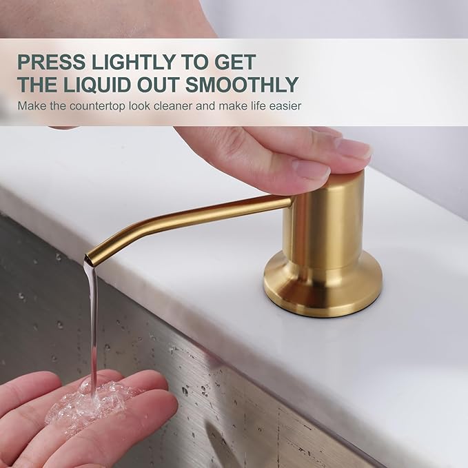Black and Gold Kitchen Faucet with Soap Dispenser, WOWOW Stainless Steel Kitchen Sink Faucet Single Handle High Arc Utility Sink Faucet for Sink, RV, Laundry, Bar