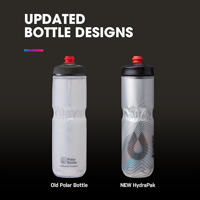 HydraPak Polar Surge Insulated Bike Water Bottle 2-Pack (20oz or 24oz) - High Flow, Fits Most Bike Cages, For Cycling & Sports | Insulated, 2-Pack, High Flow, Fits Most Bike Cages, For Cycling & Sports